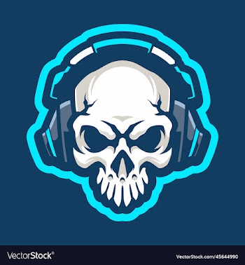 skeleton skull streamer logo design