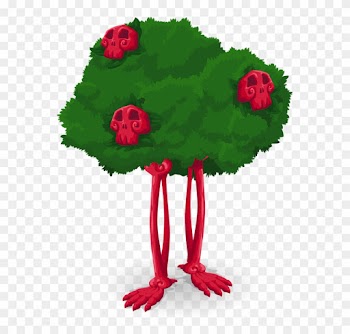 Skeleton Tree Cartoon Scary Halloween Creepy - Tree