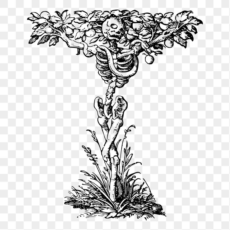 Skeleton tree png sticker illustration, | Free PNG - rawpixel