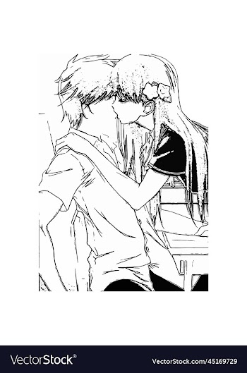 sketch anime kiss poster image