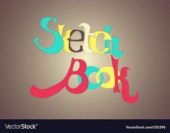 Sketch Book - letters vector image
