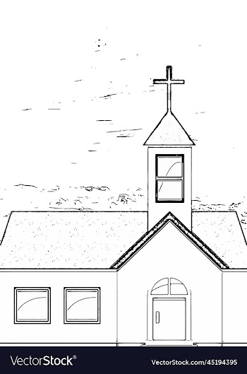 sketch building church poster image