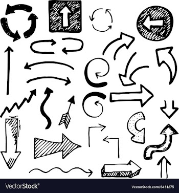  					Sketch doodle arrows vector image														