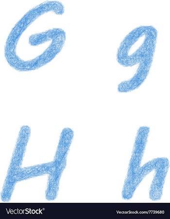 Sketch font set - letters G H vector image