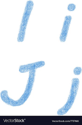 Sketch font set - letters I J vector image