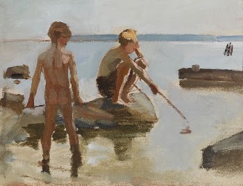 Sketch for boys playing on the shore, | Free Photo - rawpixel