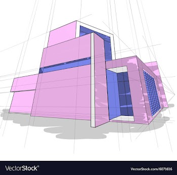 Sketch house colors vector image