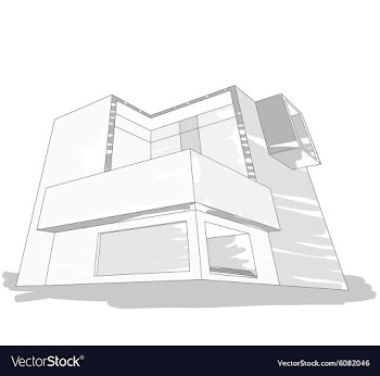 Sketch house gray color vector image