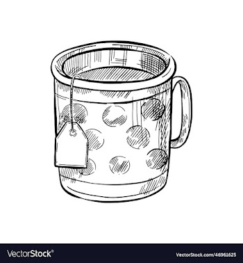 sketch - mug with tea bag hugge