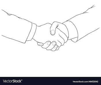 sketch of male hands shaking hands