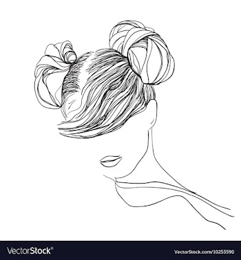 Sketch of the young woman vector image