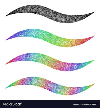 Sketch wave line graphic design element set vector image