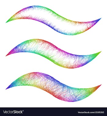 Sketch wave line graphic design element set vector image