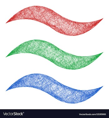 Sketch wave line graphic design element set vector image