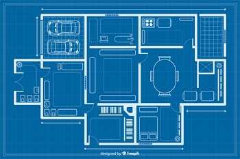Sketching of a house blueprint Free Vector