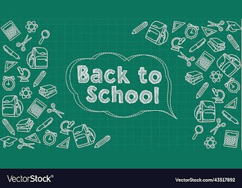 sketchy background with hand drawn school supplies