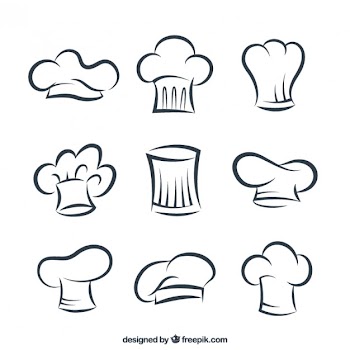Sketchy chef hats Free Vector