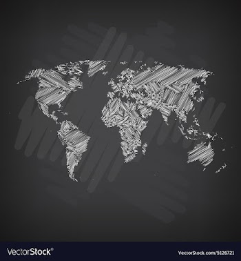  					Sketchy World Map vector image														