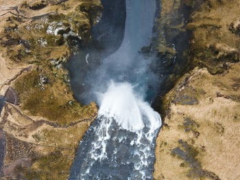 Skógafoss Waterfall from Above
