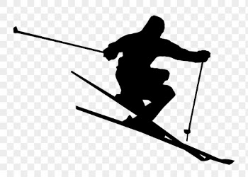 Skier png sticker sport silhouette, | Free PNG - rawpixel