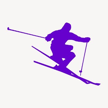Skier silhouette clipart, sport illustration. | Free Photo - rawpixel