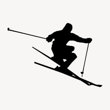 Skier silhouette clipart, sport illustration | Free Vector - rawpixel