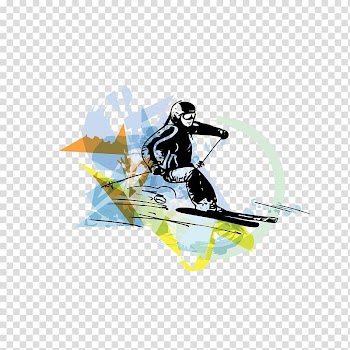 Skiing Sport Watercolor painting Illustration, Graffiti skiing transparent background PNG clipart