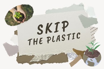 Skip the plastic word typography, | Free Photo - rawpixel
