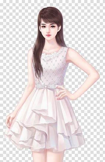 Skirt White Tutu Dress, Hand painted white dress beauty transparent background PNG clipart