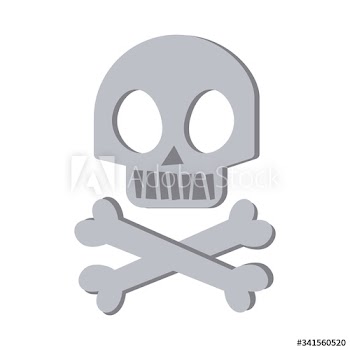 skull and bones hand draw style