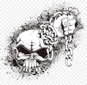 Skull and crossbones Euclidean vector Clip art - Vector Skull chain 