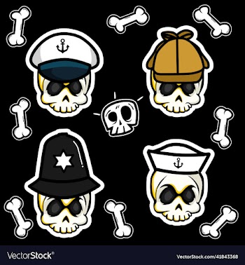 skull and crossbones icon set sticker