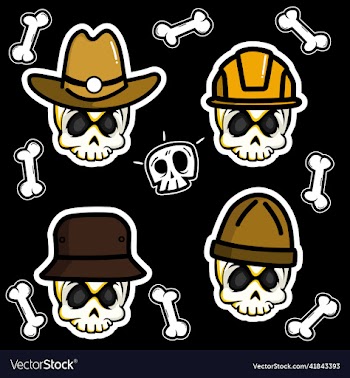 skull and crossbones icon set sticker