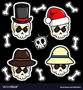 skull and crossbones icon set sticker