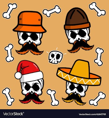 skull and crossbones icon set sticker