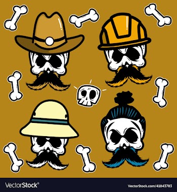 skull and crossbones icon set sticker