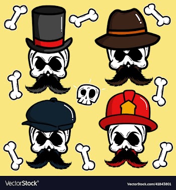 skull and crossbones icon set sticker