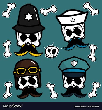 skull and crossbones icon set sticker