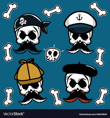 skull and crossbones icon set sticker