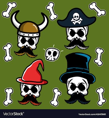 skull and crossbones icon set sticker