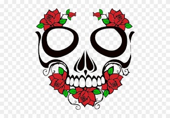Skull And Roses - Skull With Roses Vector