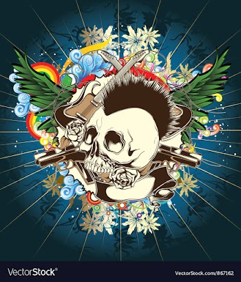 Skull background vector image