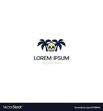 Skull beach surf creative design logo vector image