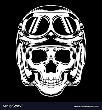 skull biker wearing helmet