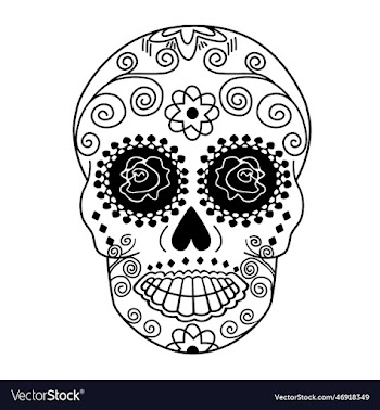 skull black and white