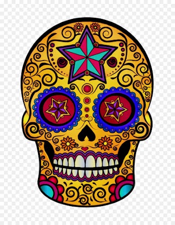 skull bone head yellow visual arts