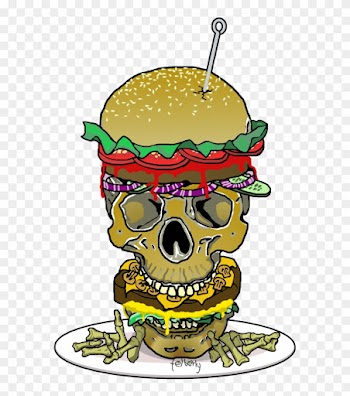 Skull Burger And Finger Fries Tee - Fast Food