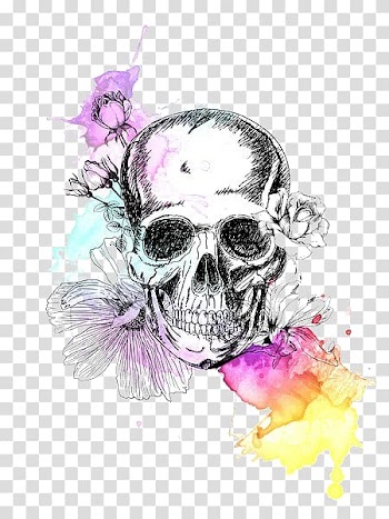 Skull Calavera Painting Drawing, skull transparent background PNG clipart