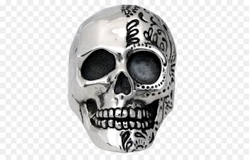 Skull Calavera Silver Face Metal - Rose for stamp tshirts 