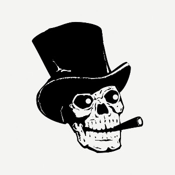 Skull cigar collage element, vintage | Free PSD Illustration - rawpixel